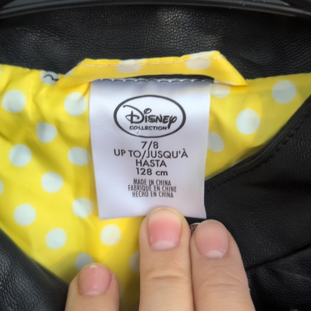 Disney Minnie Rocks The Dots Jacket Sz 7/8 Great Condition Faux Leather EUC Rare - Picture 2 of 8